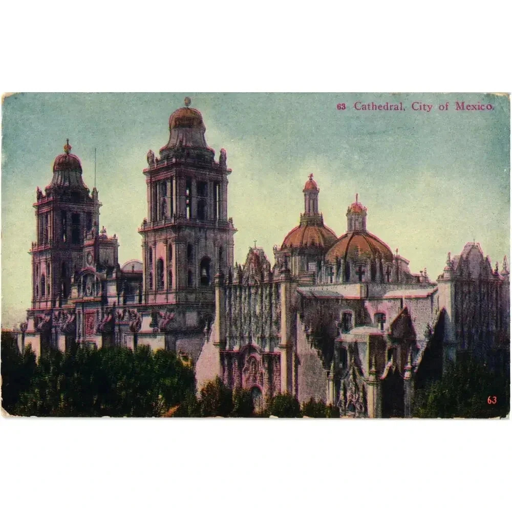 63 Cathedral City of Mexico Postcard